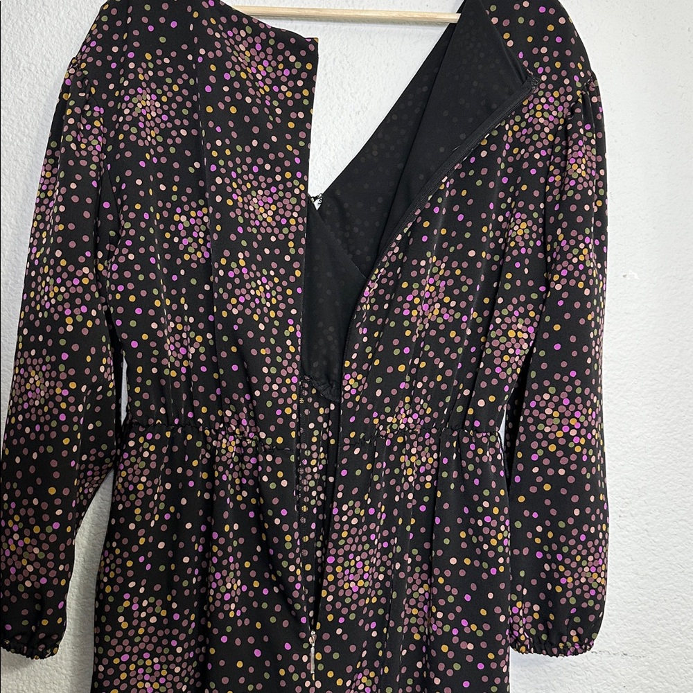 KATE SPADE NEW YORK Disco Dots Cropped Jumpsuit Womens 10 V‎ Neck Retro - Picture 7 of 16